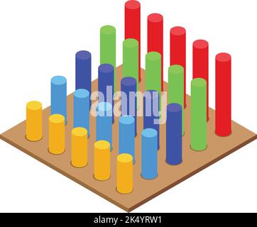 Montessori toy bars icône vecteur isométrique. Jeu scolaire. Casse-tête intelligent Illustration de Vecteur