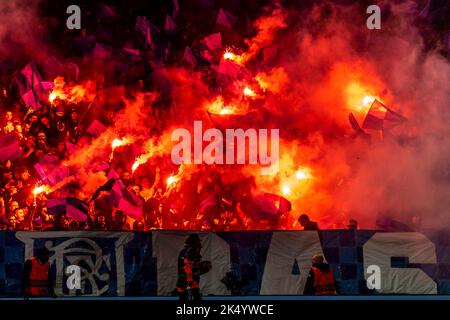 Liverpool, Royaume-Uni. 04th octobre 2022. Les fans d'Anfield Rangers pendant le match entre Liverpool et les Rangers au stade d'Anfield à Liverpool, en Angleterre. Le match est valable pour l'étape de groupe de la Ligue des champions de l'UEFA. (Richard Callis/SPP) crédit: SPP Sport Press photo. /Alamy Live News Banque D'Images