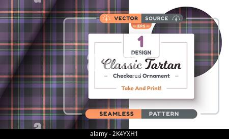 Motif Halloween Tartan sans couture, texture joyeux noël, tissu écossais à carreaux Illustration de Vecteur