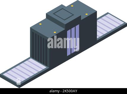 Vecteur isométrique de l'icône de la ligne de balayage AirPort xray. Radiologie radiologique. Film de test Illustration de Vecteur