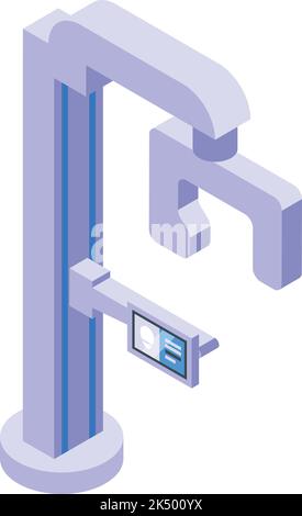 Icône de dispositif de radiographie dentaire vecteur isométrique. Radiologie du corps. Examen hospitalier Illustration de Vecteur