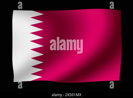 Illustration du drapeau national | Qatar Banque D'Images