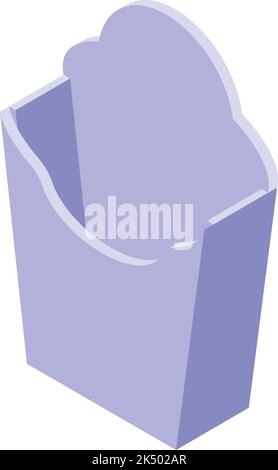 Vecteur isométrique de l'icône de boîte de papier. Sac à dos. Friandises Illustration de Vecteur