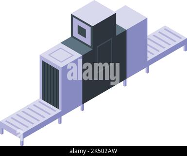 Icône de ligne de balayage de rayons X vecteur isométrique. Poitrine. Machine à cage Illustration de Vecteur