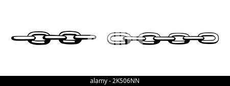 En tant que symbole d'unité et de coopération. Esquisse de chaînes métalliques. Illustration vectorielle isolée sur fond blanc Illustration de Vecteur