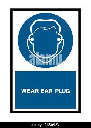 Symbole porter un bouchon d'oreille isoler sur fond blanc, illustration vectorielle EPS.10 Illustration de Vecteur