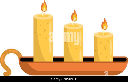 diwali, bougies cire dans lustre icône Illustration de Vecteur