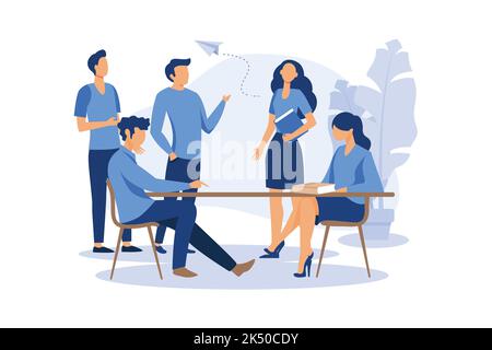 les hommes d'affaires discutent de réseau social, d'actualités, de vecteur, de réseaux sociaux, de chat, bulles de dialogue, nouveaux projets Illustration de Vecteur