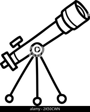 Illustration du télescope dessinée à la main isolée sur l'arrière-plan Illustration de Vecteur