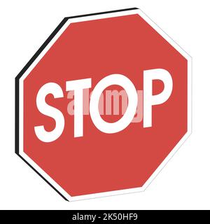 Panneau stop 3D, Vector traffic stop, safety Street octogon Illustration de Vecteur