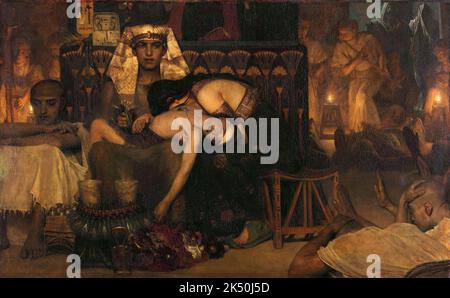 Égypte / pays-Bas : « mort du fils du premier-né du Pharaon ». Peinture à l'huile sur toile par Laurens Alma Tadema (8 janvier 1836 - 25 juin 1912), 1872. Le peintre hollandais Laurens Alma Tadema a vécu à Londres où il a développé un vif intérêt pour l'Égypte et son histoire ancienne. Ici, il dépeint une scène du Livre d'Exode dans la Bible hébraïque, ou ancien Testament, dans laquelle Dieu envoie aux Egyptiens une série de plaies, dont la dernière est la mort de chaque premier-né dans le pays des Pharaons. Banque D'Images