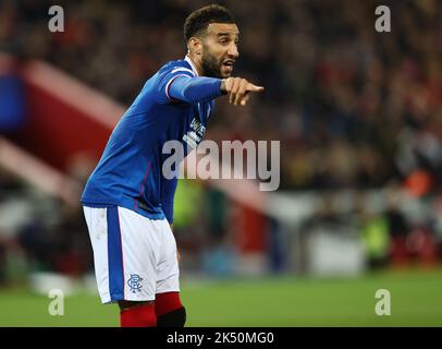 Liverpool, Royaume-Uni. 4th octobre 2022. Connor Goldson des Rangers lors du match de la Ligue des champions de l'UEFA à Anfield, Liverpool. Crédit photo à lire : Darren Staples/Sportimage crédit : Sportimage/Alay Live News Banque D'Images