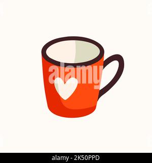 Autocollant tasse de café pour un média social, faisant un blog ou vlog vecteur d'illustration plate. Ensemble d'icônes de dessin animé pour la création de contenu Internet Illustration de Vecteur