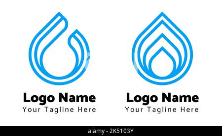 Définir le modèle de logo Water dessin d'illustration d'icône vectorielle Illustration de Vecteur