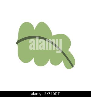Feuille verte d'automne. Jolie clipart simple pour un motif saisonnier. Une feuille de chêne tombée. Élément décoratif pour le festival de la récolte, Halloween, Thanksgiving. Illustration de Vecteur