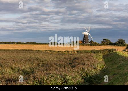 Burnham Overy Staithe; Tower Windmill; Norfolk; Royaume-Uni Banque D'Images