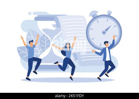Le concept permet de gagner du temps et de l'argent. Le temps, c'est de l'argent. Affaires et gestion, Piggybank, le temps c'est de l'argent, des investissements financiers dans le futur marché boursier incom Illustration de Vecteur