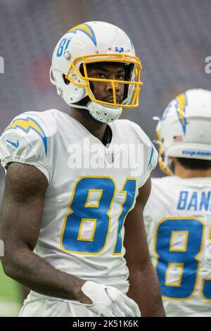 Mike Williams, grand receveur de Los Angeles Chargers (81) avant le match de football NFL entre les Los Angeles Chargers et les Houston Texans dimanche, Banque D'Images