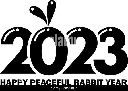 2023 nouvelle année du lapin selon le calendrier chinois. Oreilles de lapin sous la forme d'un geste de paix avec les doigts. Vecteur sur fond transparent Illustration de Vecteur