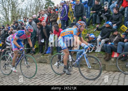 Le Tour de Flandre 2008, Belguim. Muur van Geraardsbergen. Banque D'Images