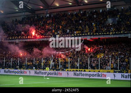 Athènes, Lombardie, Grèce. 3rd octobre 2022. Le nouveau stade de l'AEK Athens FC a été nommé OMAP Arena lors du premier match de la Super League grecque entre Aek Athens FC et Ionikos FC à Athènes, Grèce sur 03 octobre 2022. (Image de crédit : © Stefanos Kyriazis/ZUMA Press Wire) Banque D'Images