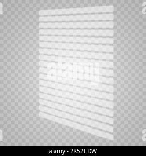 Effet d'ombre de superposition. Fenêtre transparente de superposition et ombre de stores. Effet de lumière réaliste des ombres et de l'éclairage naturel sur un transparent Illustration de Vecteur
