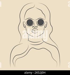 Jeune femme africaine en lunettes portrait carte postale Illustration de Vecteur