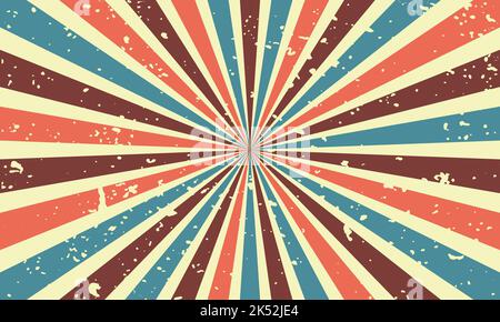 Arrière-plan rétro du soleil. Rayons millésimés du soleil Illustration de Vecteur