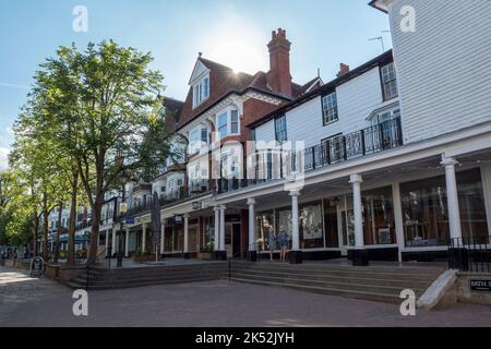 Vue générale de la région de Pantiles de Royal Tunbridge Wells, Kent, Royaume-Uni. Banque D'Images