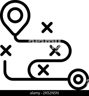 Vecteur de contour de l'icône d'itinéraire expert. Équipe commerciale. Consulter le tableau Illustration de Vecteur