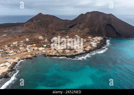 Capo Verde, île de Sao Vincente, village de Calhau (vue aérienne) Banque D'Images