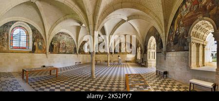 France, Maine et Loire, Fontevraud l'Abbaye, vallée de la Loire, classée au patrimoine mondial de l'UNESCO, Abbaye Royale, maison de chapitre Banque D'Images