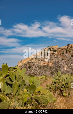 La citadelle de la forteresse de Palamidi datant du 18th siècle , Nafplio, Péloponnèse, Grèce, Banque D'Images