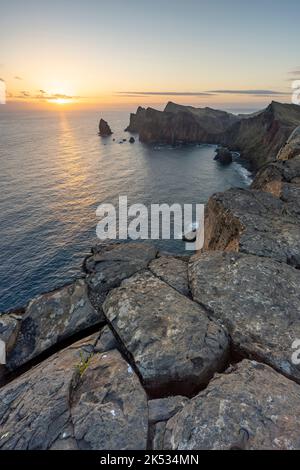 Le Portugal, l'île de Madère, le Ponta de Sao Lourenço à l'extrême est de l'île est une réserve naturelle Banque D'Images