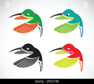 Image vectorielle de colibri sur fond blanc. Illustration vectorielle superposée facile à modifier. Animaux sauvages. Illustration de Vecteur