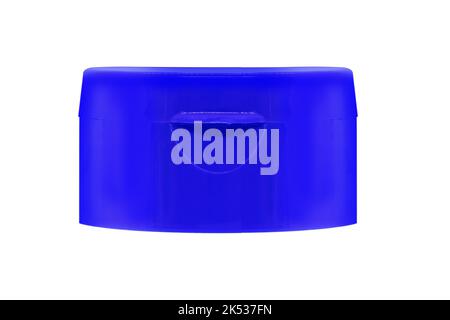 Couvercle bleu verrouillé isolé pour maquette Banque D'Images