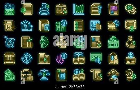 Les icônes de test PCR définissent le vecteur de contour. Analyse Covid. Vecteur de test Corona néon Illustration de Vecteur