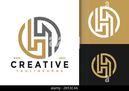 Lettre abstraite logo H - logo moderne signe idée Illustration de Vecteur