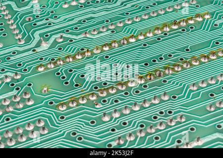 Carte mère verte pour carte de circuit imprimé du spectre 1982 Sinclair ZX [deuxième édition 16K]. Pour l'informatique ancienne, les ordinateurs personnels, l'électronique populaire, les ordinateurs britanniques. Banque D'Images