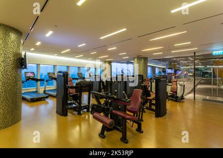 Hanoï, Vietnam - 22 janvier 2018: Vue intérieure du centre de remise en forme et de l'équipement de gym au Méridien à Hanoi, Vietnam. Banque D'Images