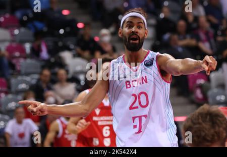 Jeremy Morgan (Bonn), BCL Group B, Telekom paniers Bonn vs Unihotels Reggio Emilia, Bonn, Allemagne. 05th octobre 2022. Dôme Telekom. Crédit : Juergen Schwarz/Alay Live News Banque D'Images