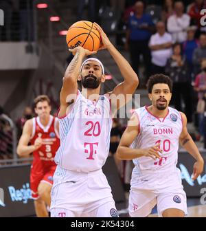 Jeremy Morgan (Bonn), BCL Group B, Telekom paniers Bonn vs Unihotels Reggio Emilia, Bonn, Allemagne. 05th octobre 2022. Dôme Telekom. Crédit : Juergen Schwarz/Alay Live News Banque D'Images