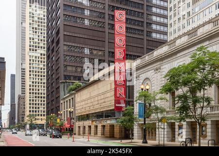 Le Goodman Theatre est une compagnie de théâtre professionnelle dans le centre-ville de Chicago et l'une des plus anciennes organisations de théâtre actives à but non lucratif. Banque D'Images