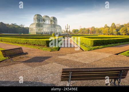 Parc public autour jardin botanique serre à Curitiba, Parana, Brésil Banque D'Images