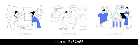Illustrations vectorielles abstraites de l'examen pédiatrique. Illustration de Vecteur