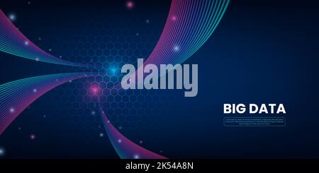 Présentation et illustration du concept de technologie numérique Big Data Illustration de Vecteur