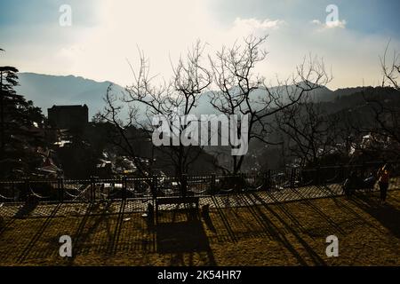 Belle vue sur les montagnes à shimla Banque D'Images