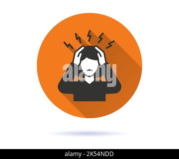 Icône de dépression. Illustration simple avec une ombre longue pour le graphisme et la conception de sites Web. Illustration de Vecteur