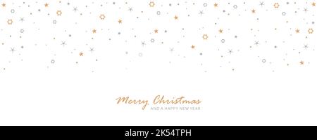 bordure confetti étoile de noël sur fond blanc Illustration de Vecteur