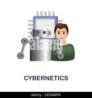 Icône cybernétique. 3d illustration de la collection future technology. Icône Creative Cybernetics 3D pour la conception de sites Web, les modèles, les infographies et plus encore Illustration de Vecteur